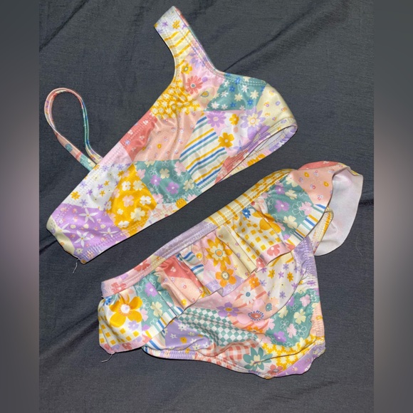 Wonder Nation Patchwork One-Shoulder Bikini - Multicolor - Picture 3 of 5